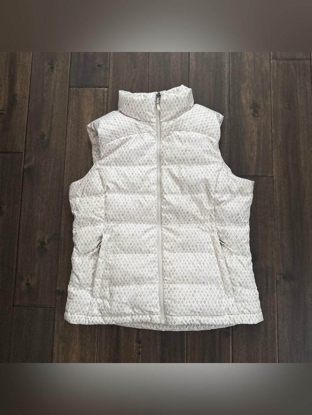The North Face Nuptse 2 700 Down Vest Women’s M White Birch Print Puffer